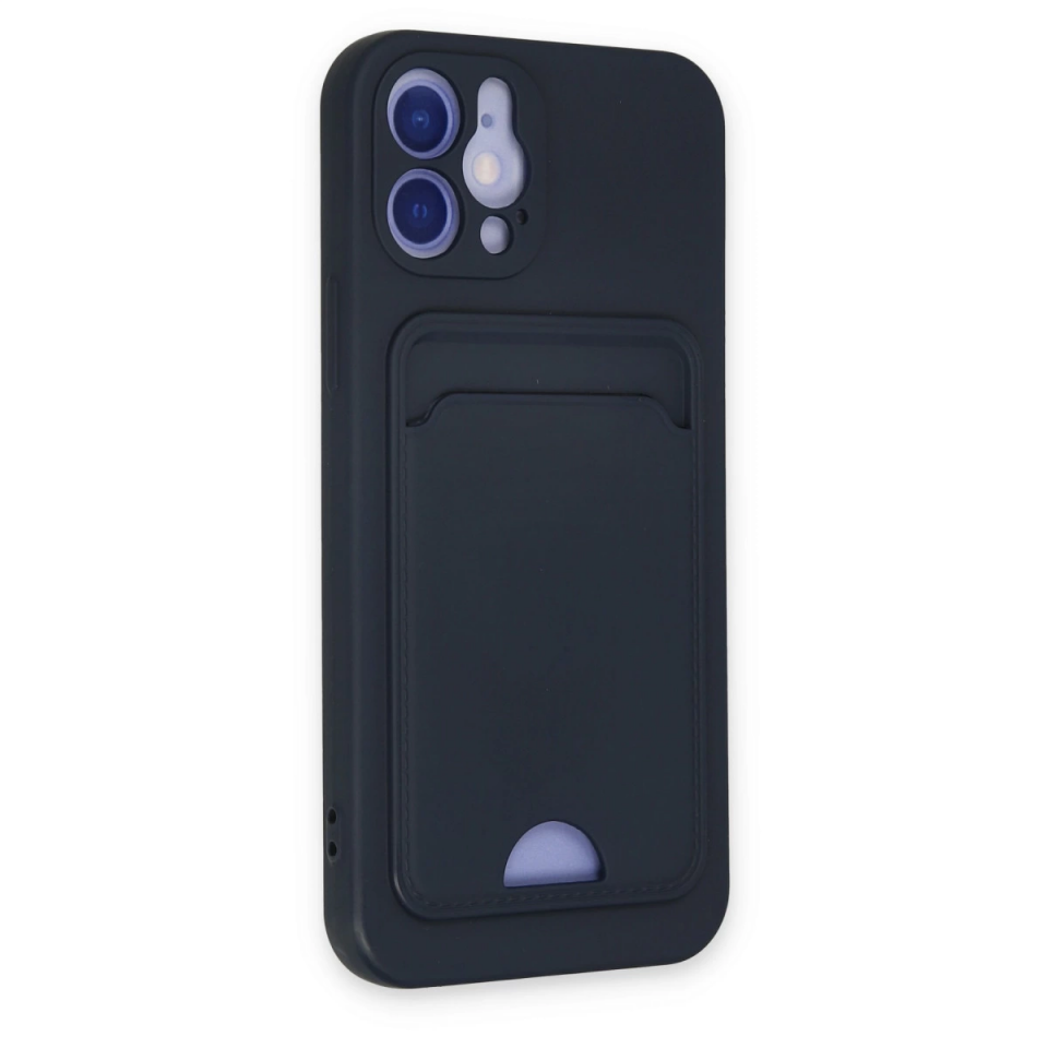İphone 12 Kılıf Kelvin Kartvizitli Silikon - Lacivert