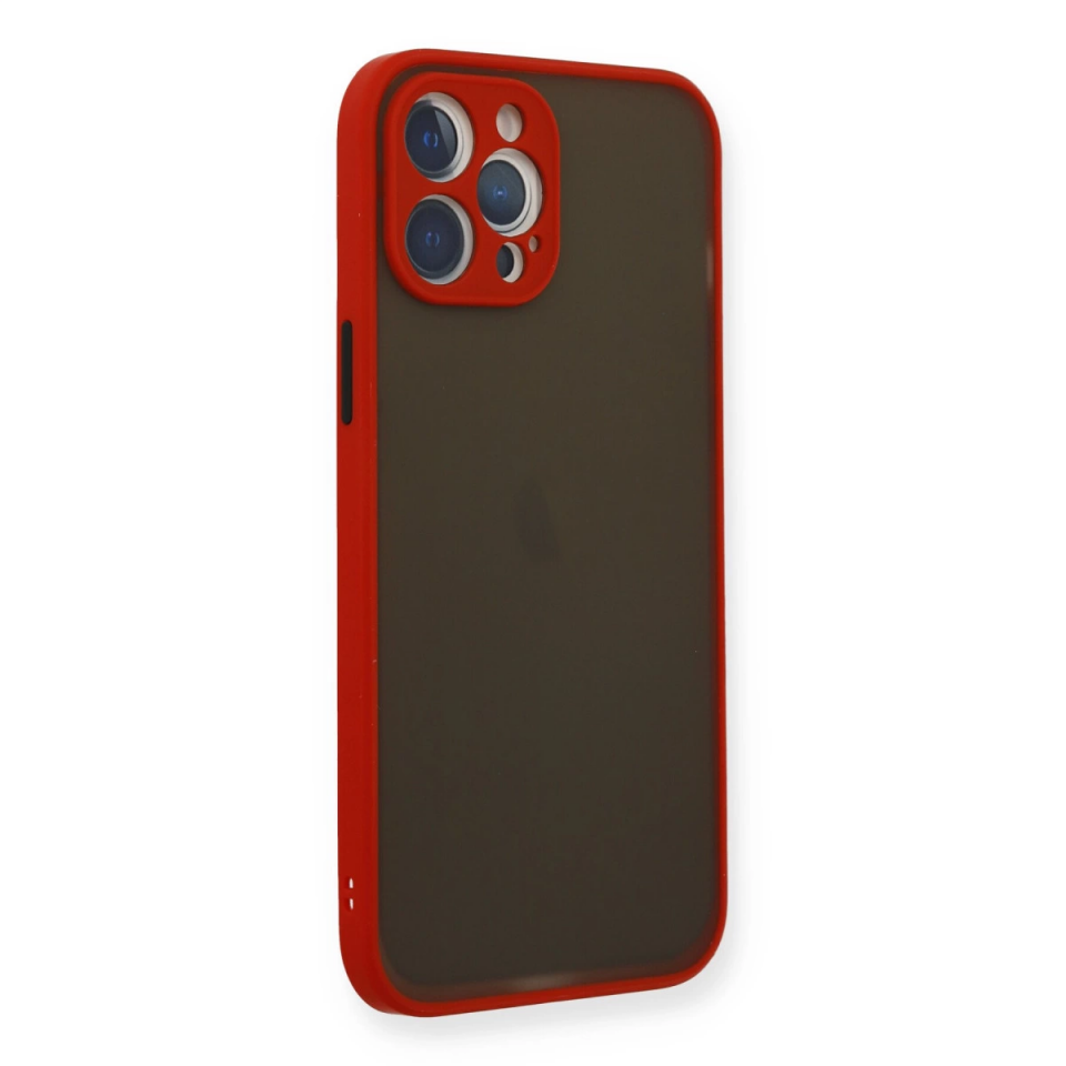 İphone 12 Pro Max Kılıf Montreal Silikon Kapak - Kırmızı