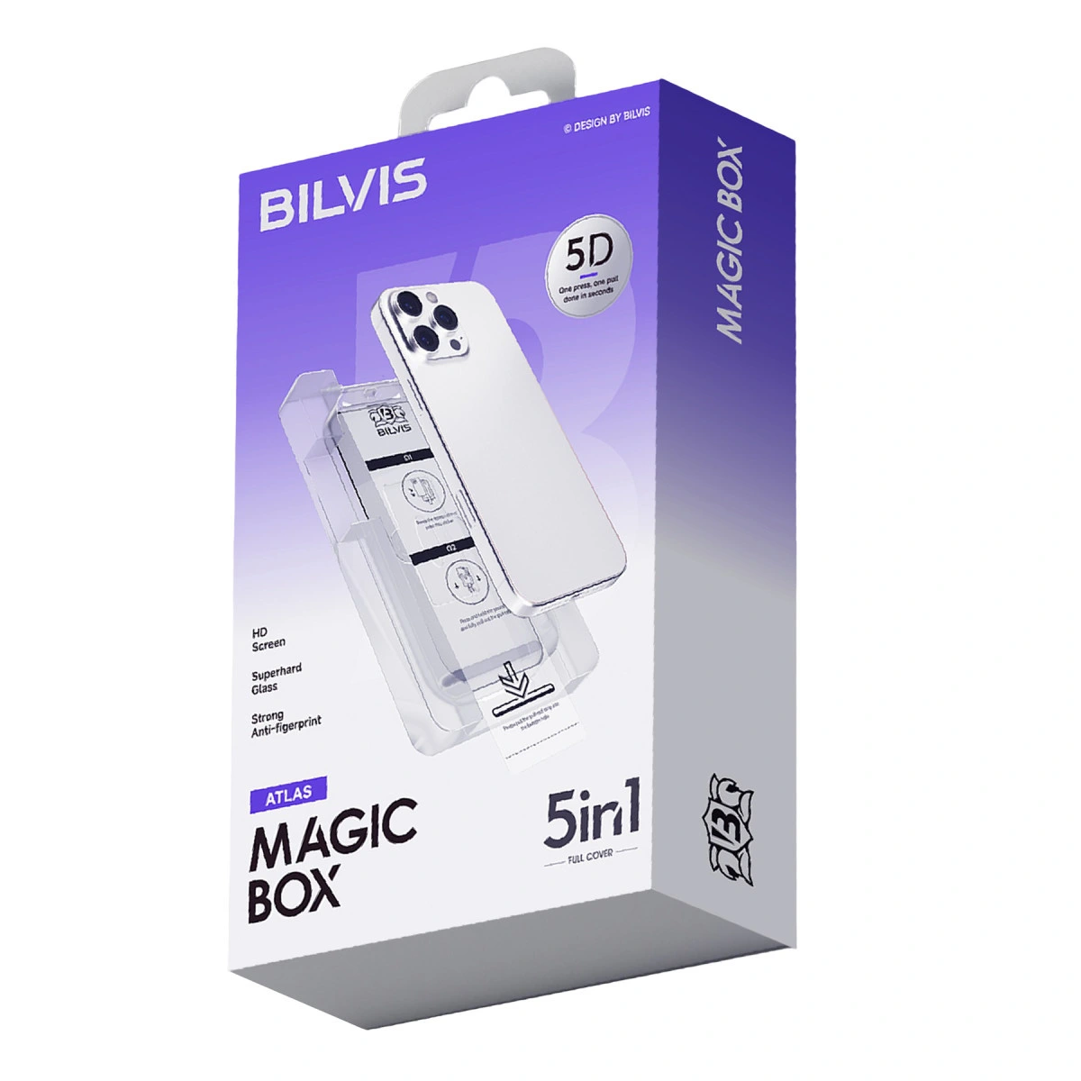 İphone 17 Pro Bilvis 5in1 3d Magic Cam Ekran Koruyucu - Siyah