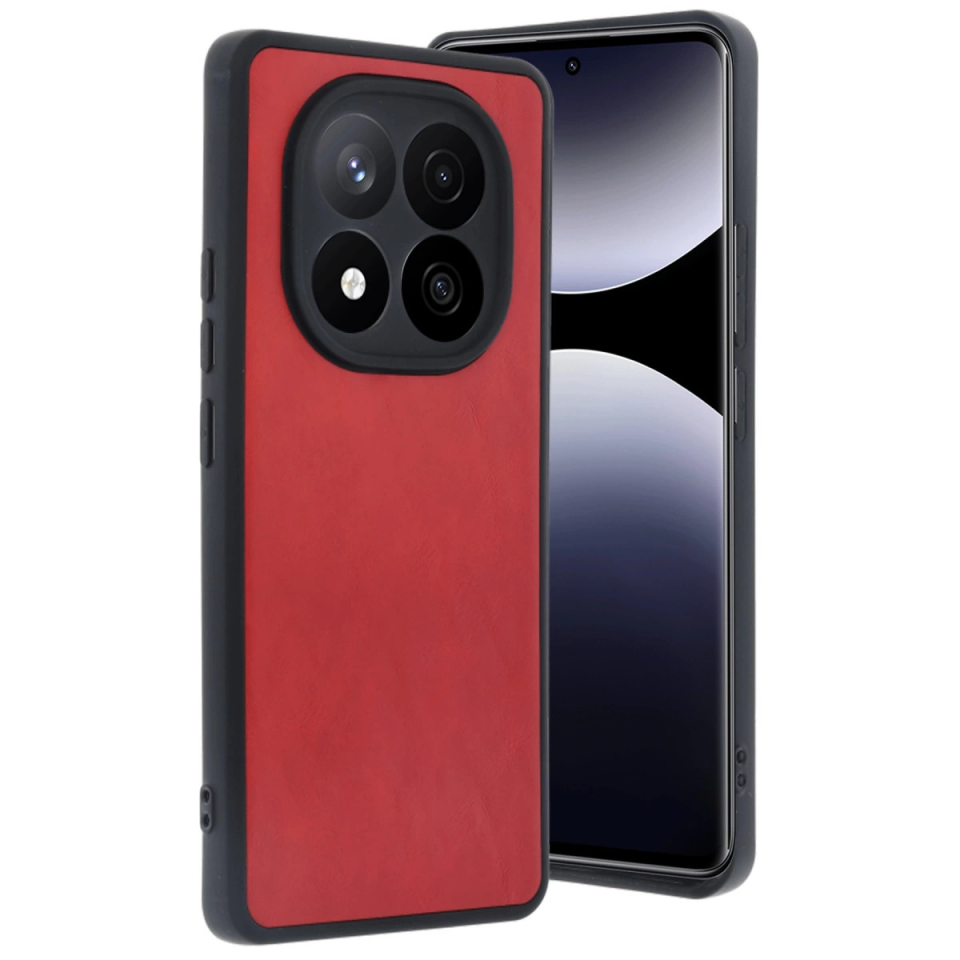 Xiaomi Redmi Note 14 Pro 5g Kılıf Aras Deri Kapak - Kırmızı
