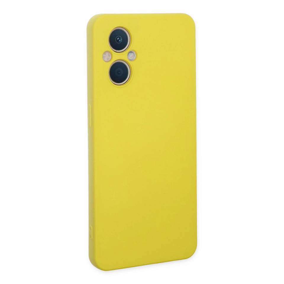 Oppo Reno 7 Lite Kılıf Nano İçi Kadife Silikon - Sarı