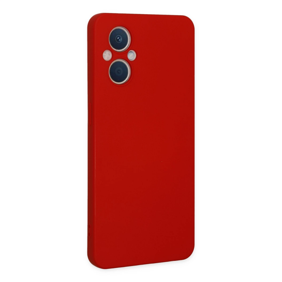 Oppo Reno 7 Lite Kılıf Nano İçi Kadife Silikon - Kırmızı