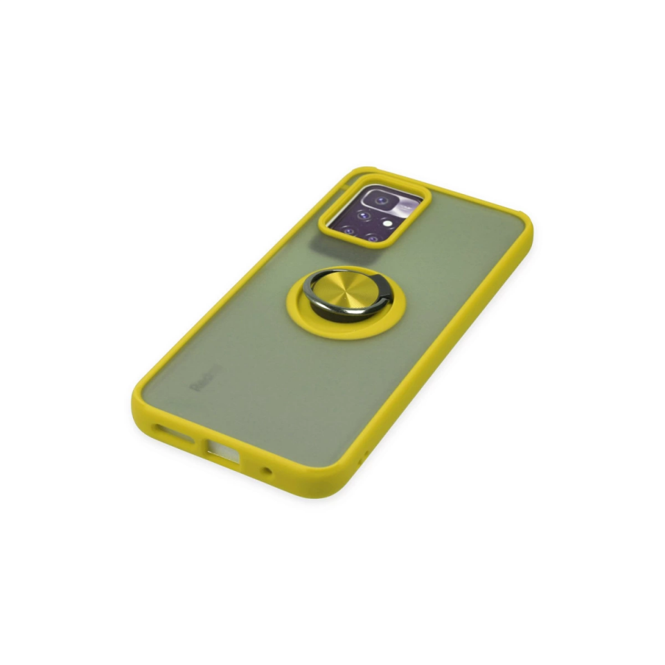 Xiaomi Redmi 10 2022 Kılıf Montreal Yüzüklü Silikon Kapak - Sarı