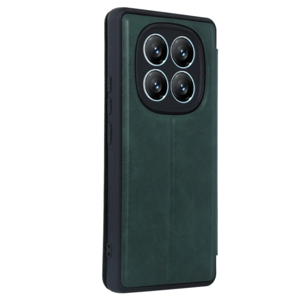 Xiaomi Redmi Note 14 Pro 5g Kılıf Flip Cover - Koyu Yeşil