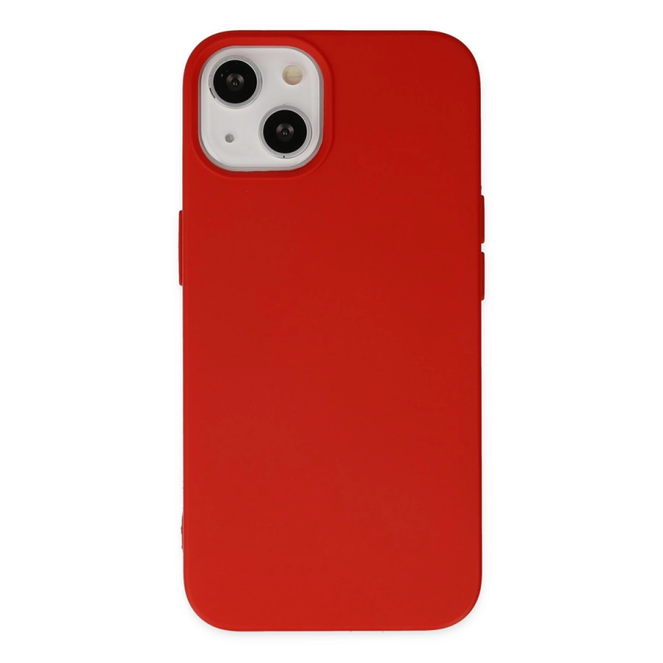 İphone 14 Kılıf Nano İçi Kadife Silikon - Kırmızı