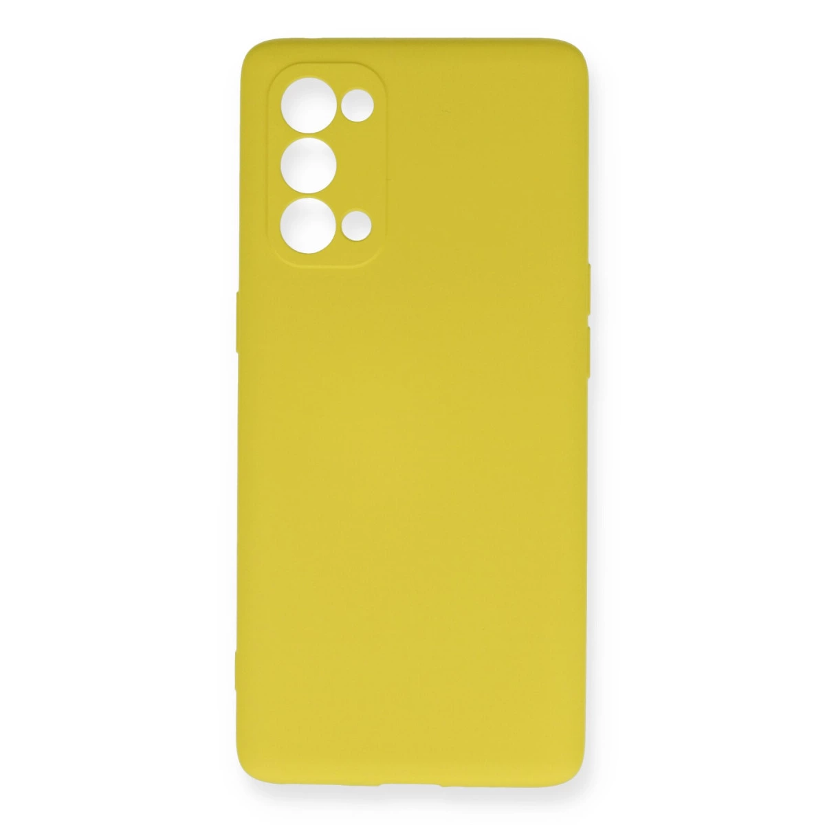 Oppo Reno 5 Kılıf Nano İçi Kadife Silikon - Sarı