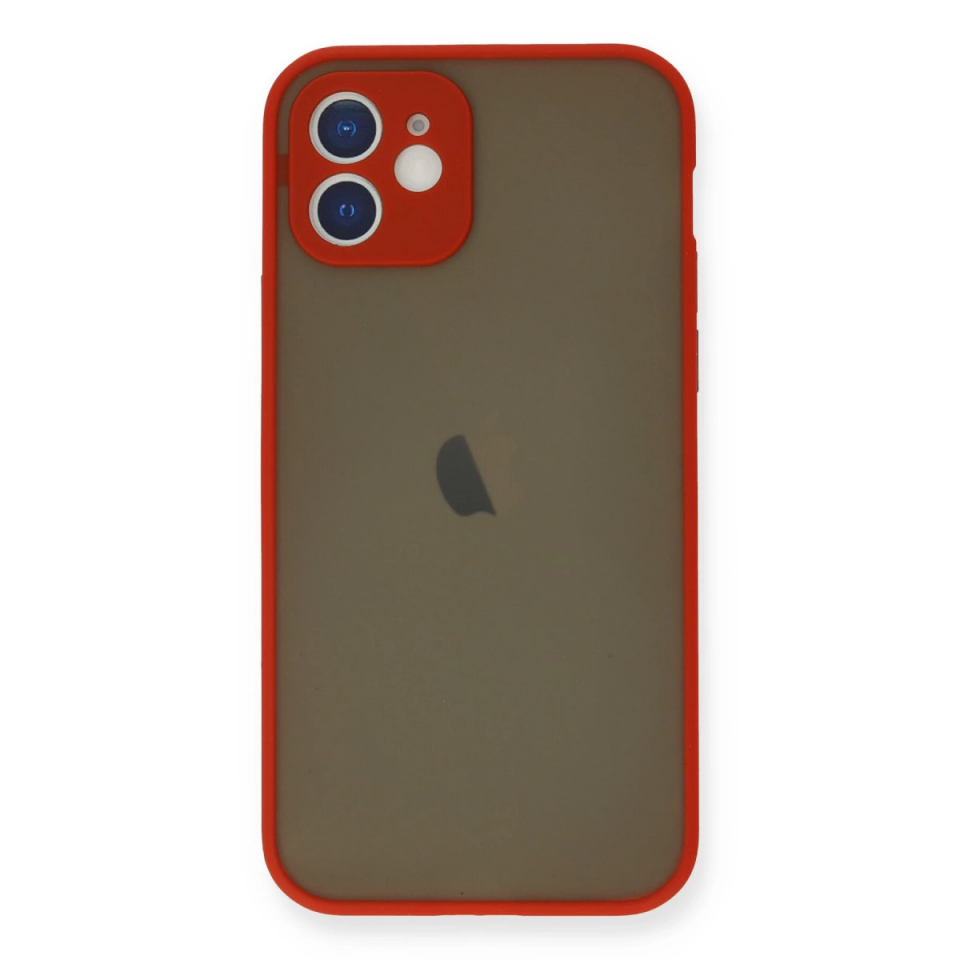 İphone 12 Mini Kılıf Montreal Silikon Kapak - Kırmızı
