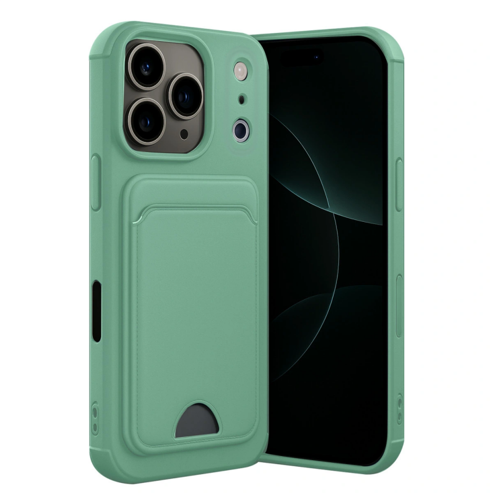 İphone 17 Pro Kelvin Kartvizitli Silikon - Açık Yeşil