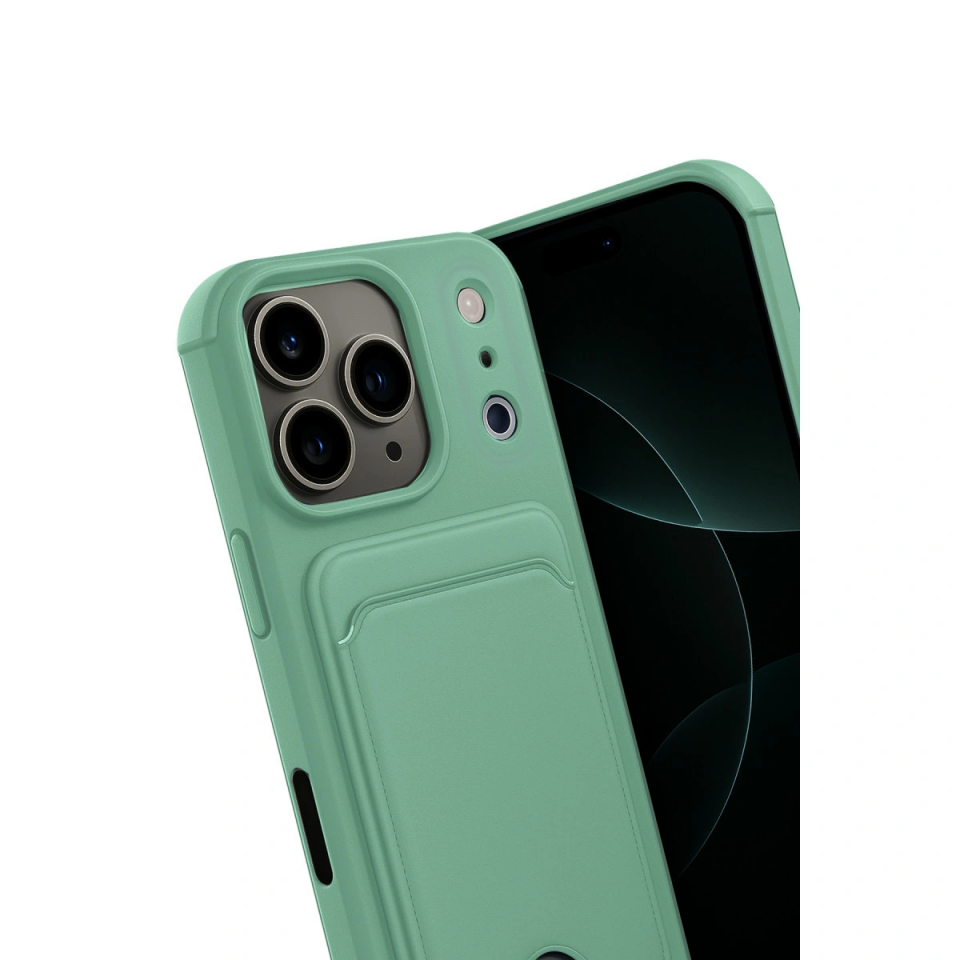 İphone 17 Pro Kelvin Kartvizitli Silikon - Açık Yeşil