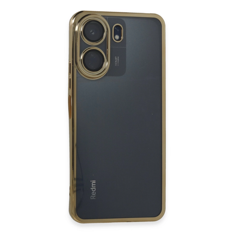 Xiaomi Redmi 13c Kılıf Razer Lensli Silikon - Gold