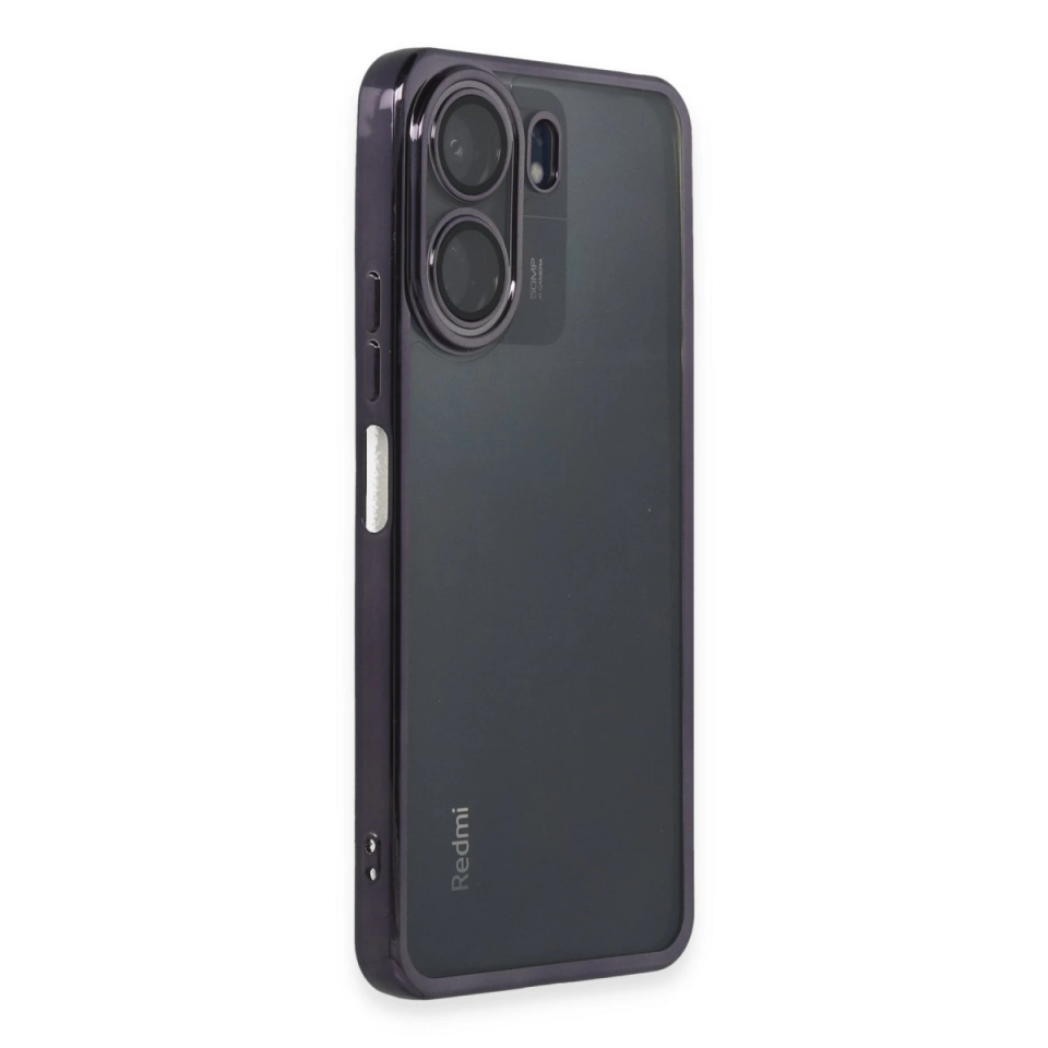 Xiaomi Redmi 13c Kılıf Razer Lensli Silikon - Mor