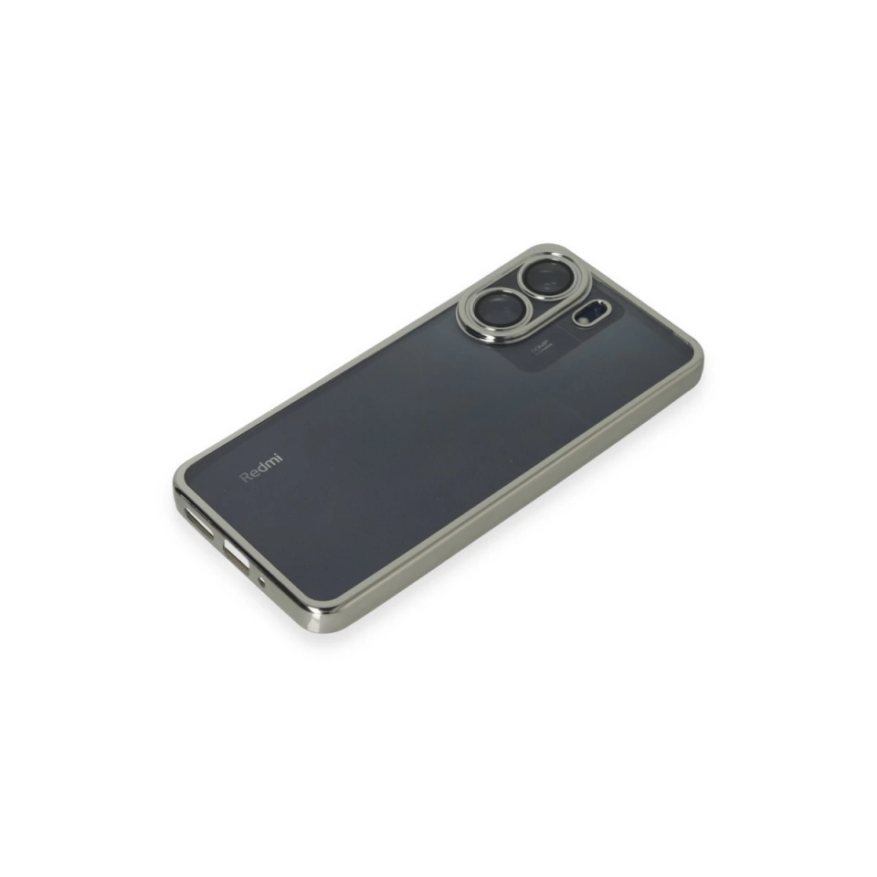 Xiaomi Redmi 13c Kılıf Razer Lensli Silikon - Gümüş