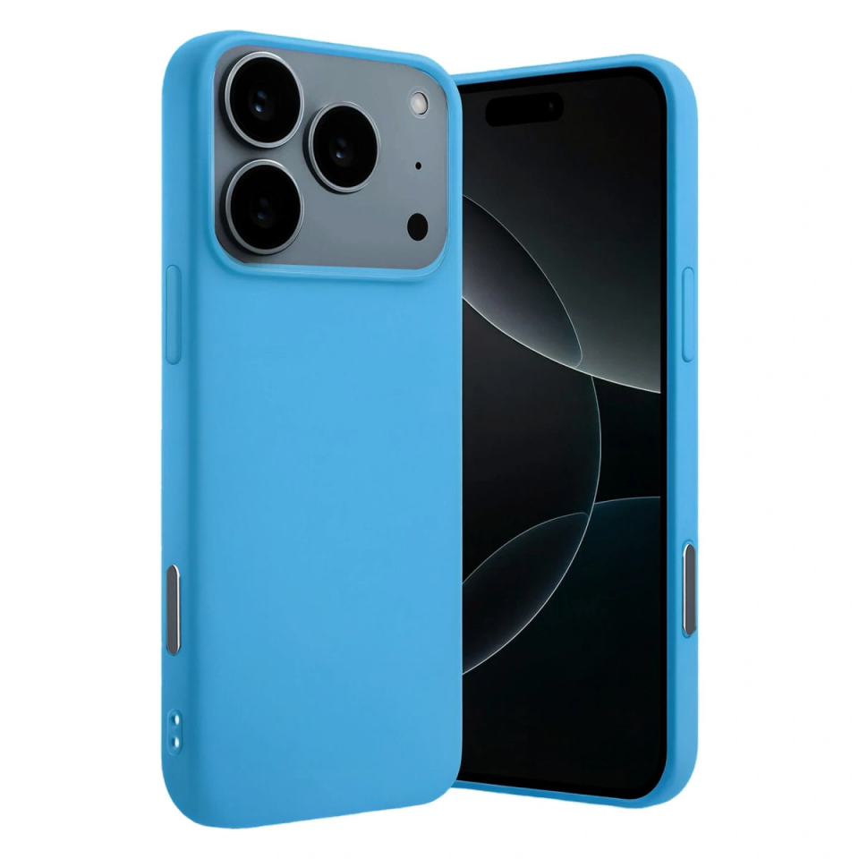 İphone 17 Pro Nano İçi Kadife Silikon - Mavi