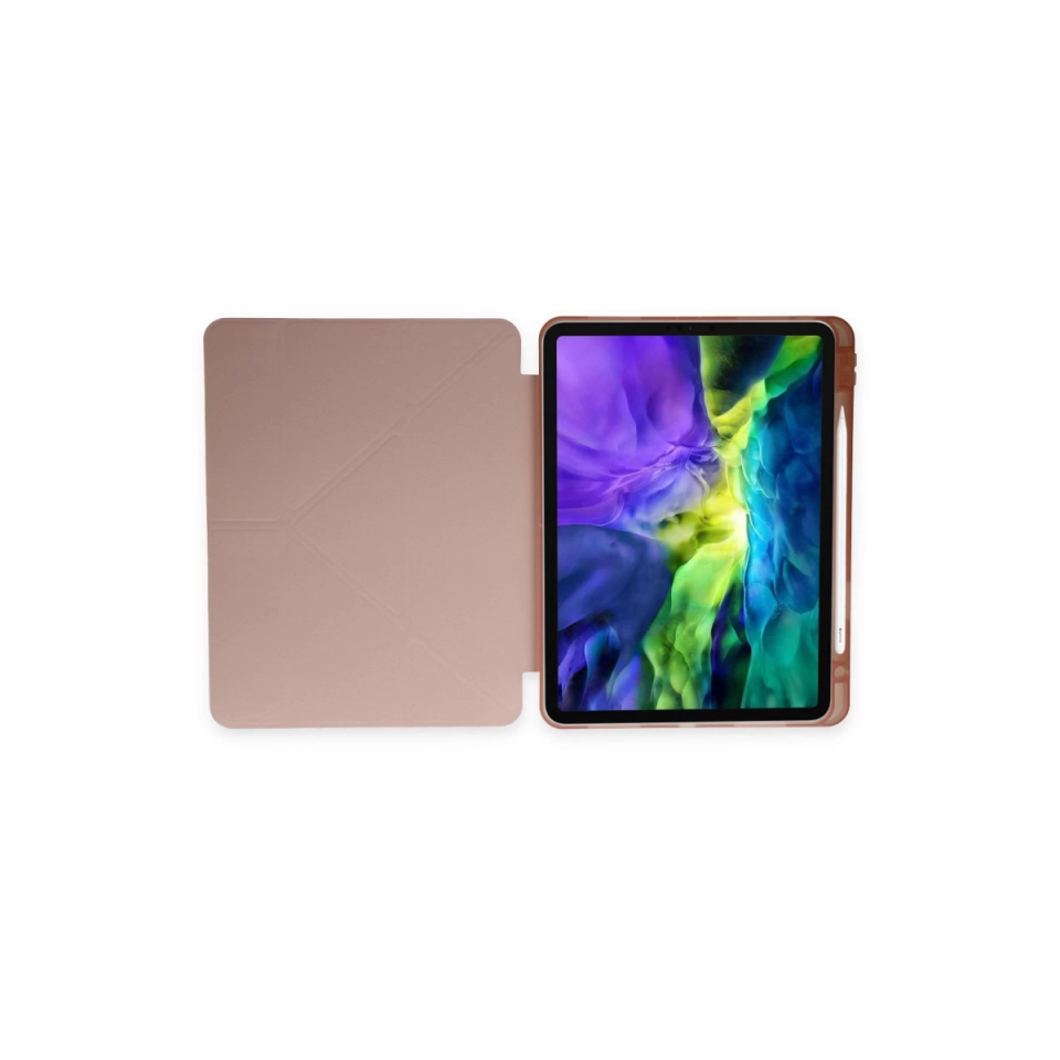 İpad Air 4 10.9 Kılıf Kalemlikli Mars Tablet Kılıfı - Rose Gold
