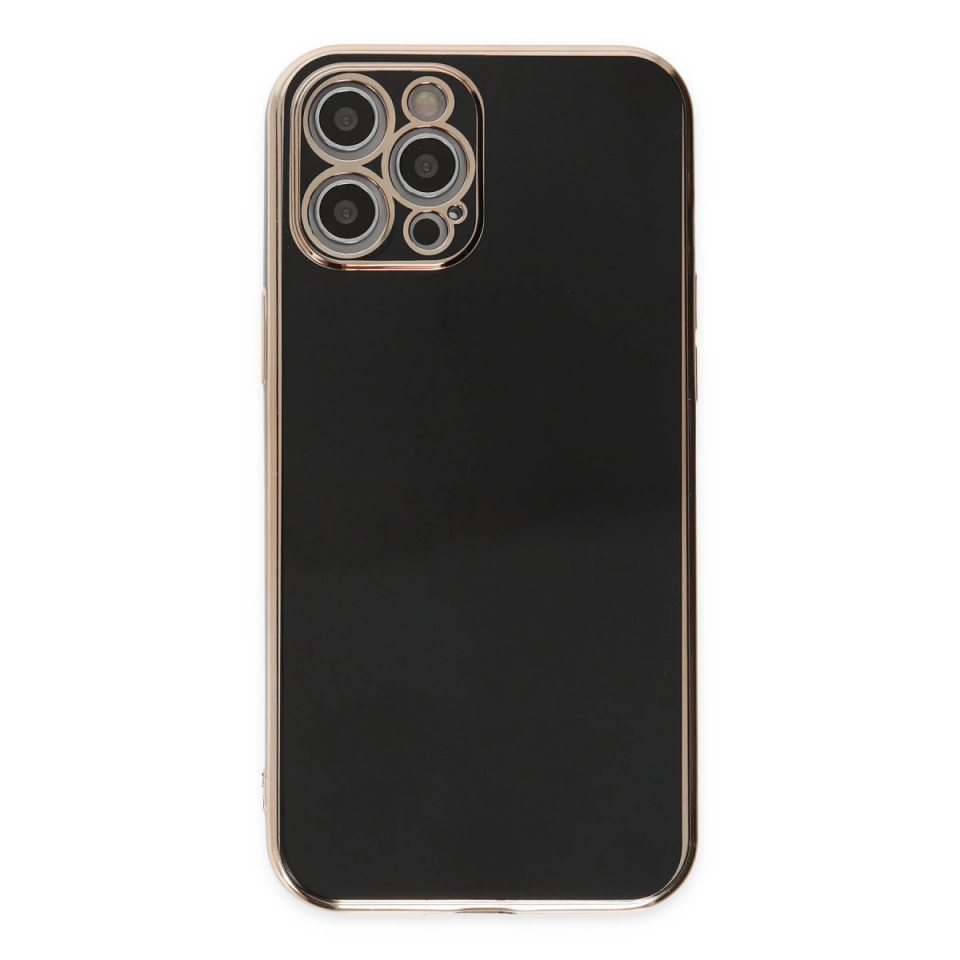 İphone 12 Pro Max Kılıf Volet Silikon - Siyah