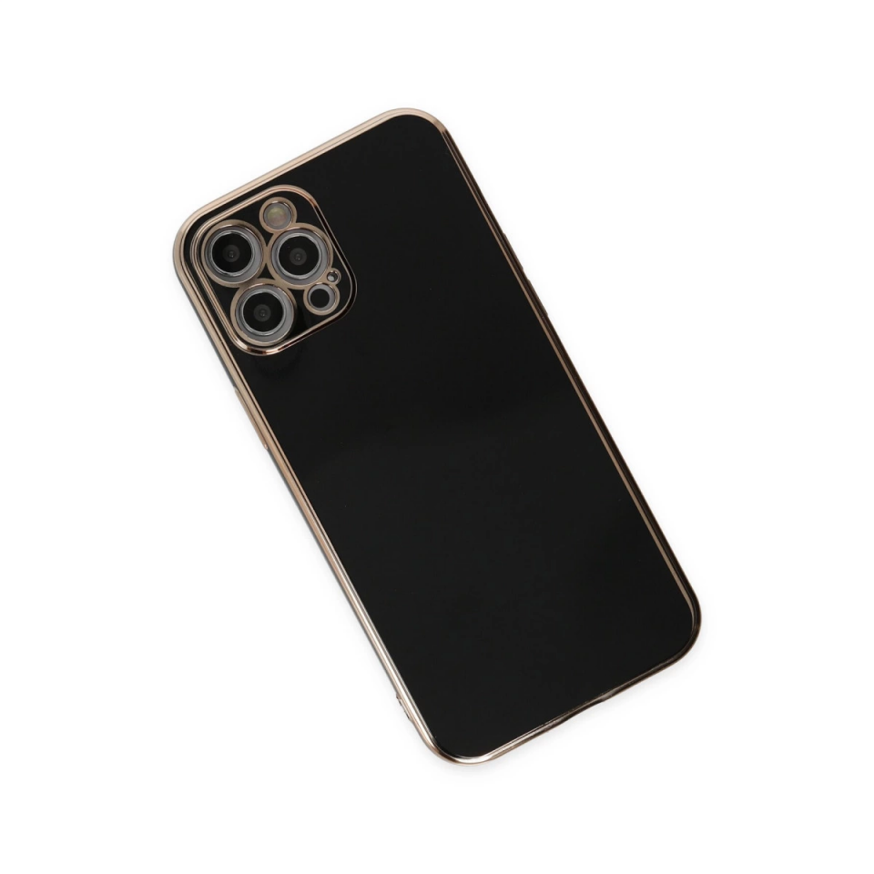 İphone 12 Pro Max Kılıf Volet Silikon - Siyah