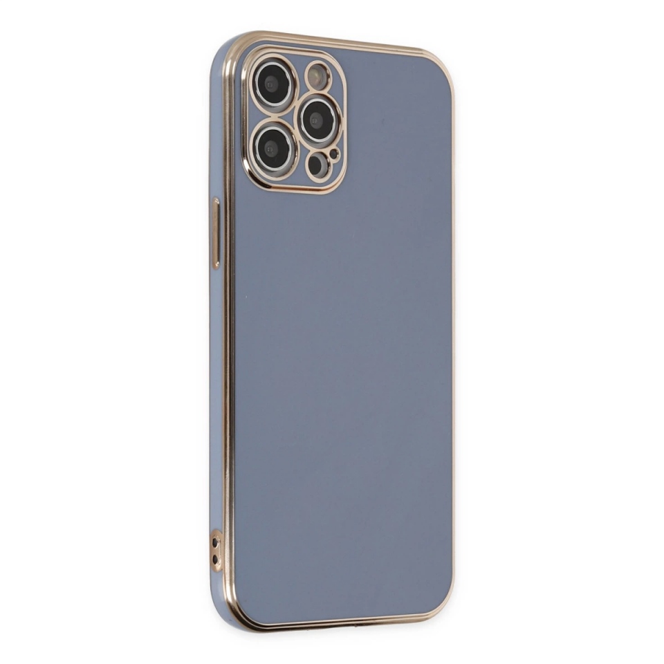 İphone 12 Pro Max Kılıf Volet Silikon - Mavi