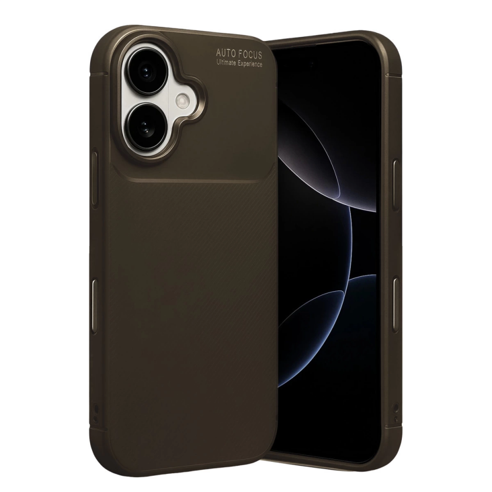 İphone 17 Auto Focus Karbon Kapak - Kahverengi