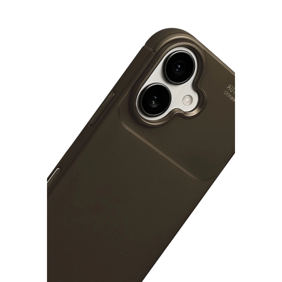 İphone 17 Auto Focus Karbon Kapak - Kahverengi