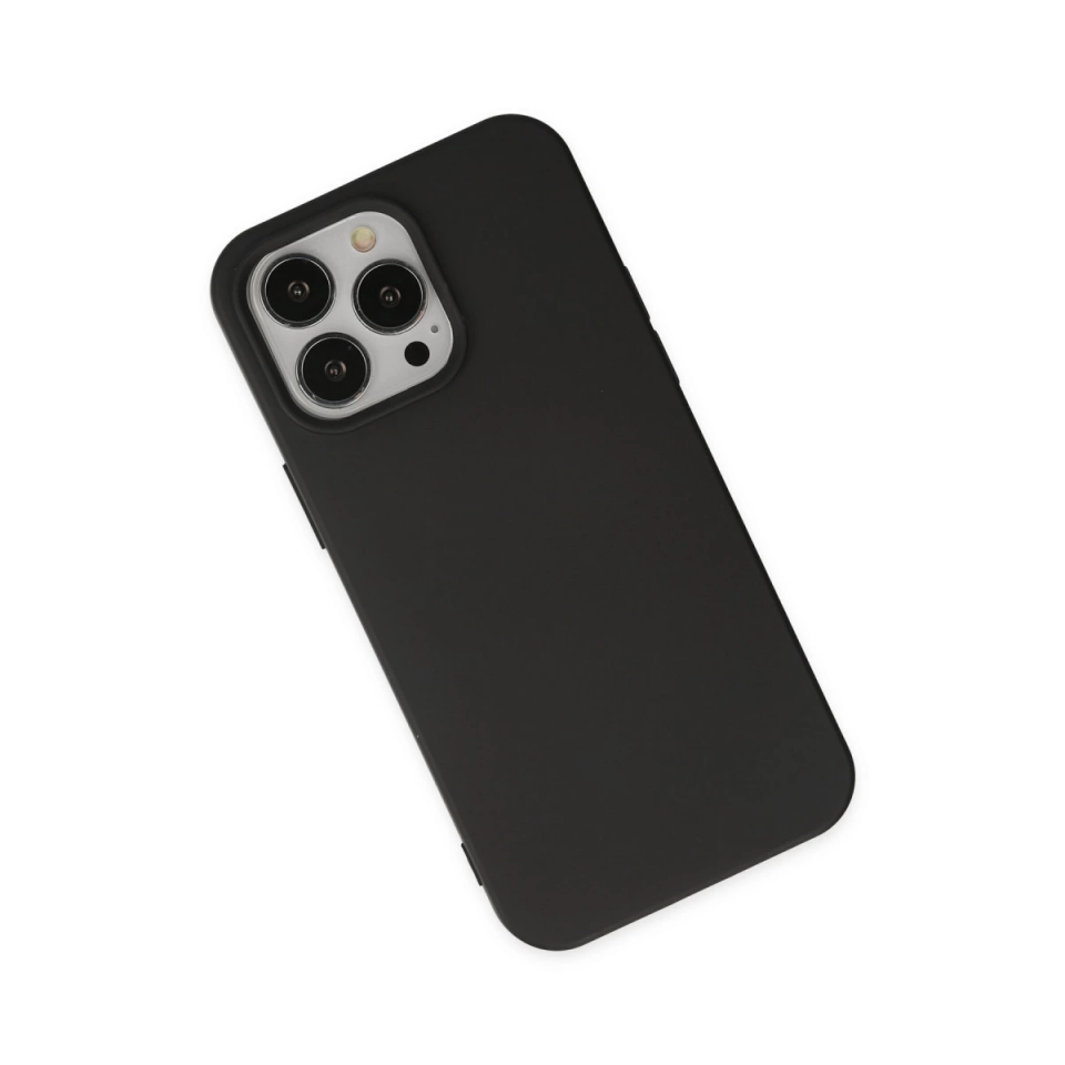 İphone 14 Pro Kılıf Nano İçi Kadife Silikon - Siyah