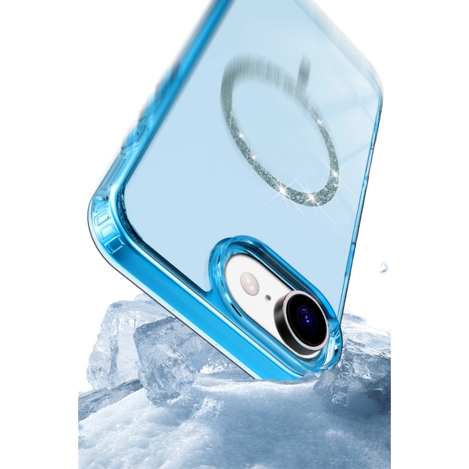 İphone 16e Live Diamond Magsafe Kapak - Şeffaf