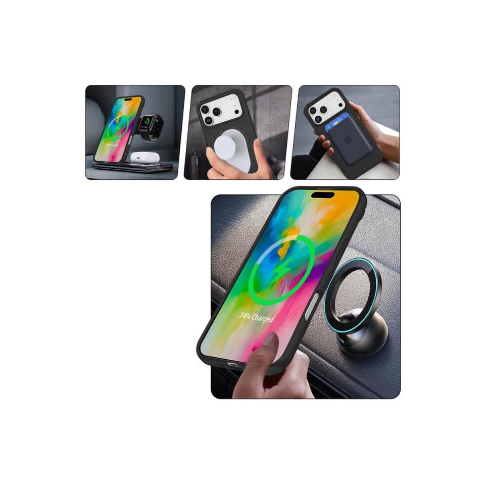 İphone 17 Pro Regal Magsafe Standlı Kapak - Turuncu