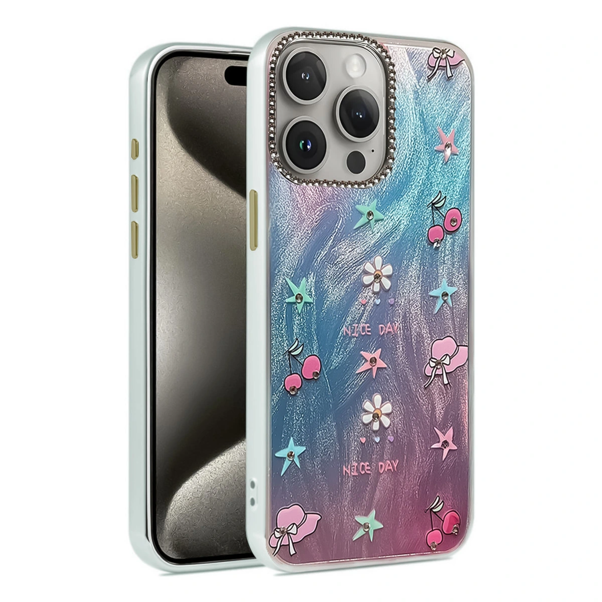 İphone 15 Pro Kılıf Blade Aynalı Desenli Kapak - Desen 4