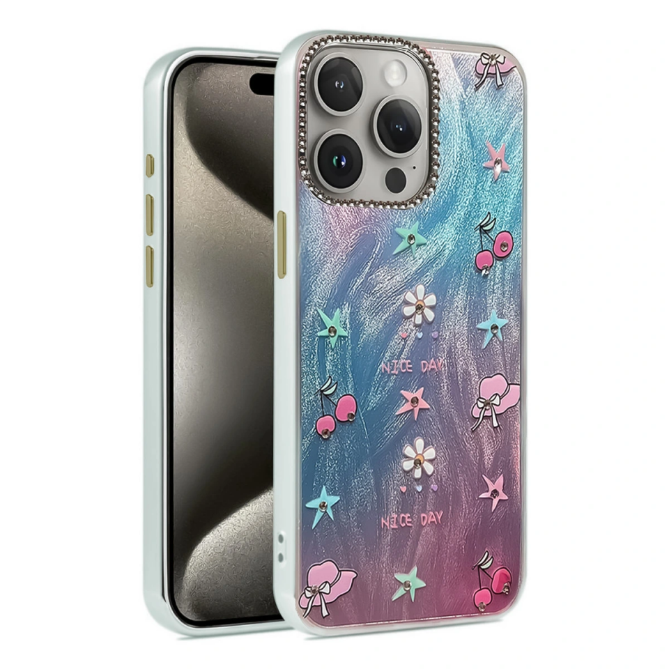İphone 15 Pro Kılıf Blade Aynalı Desenli Kapak - Desen 4
