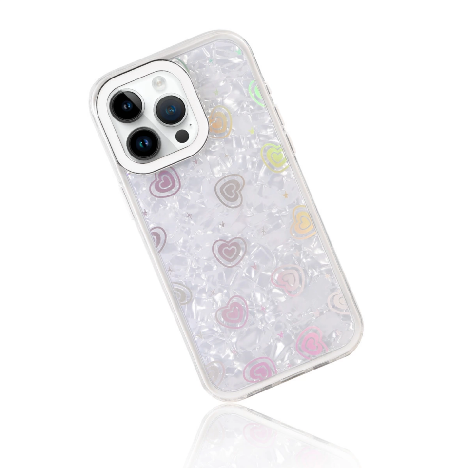 İphone 15 Pro Lumi Desenli Kapak - Beyaz