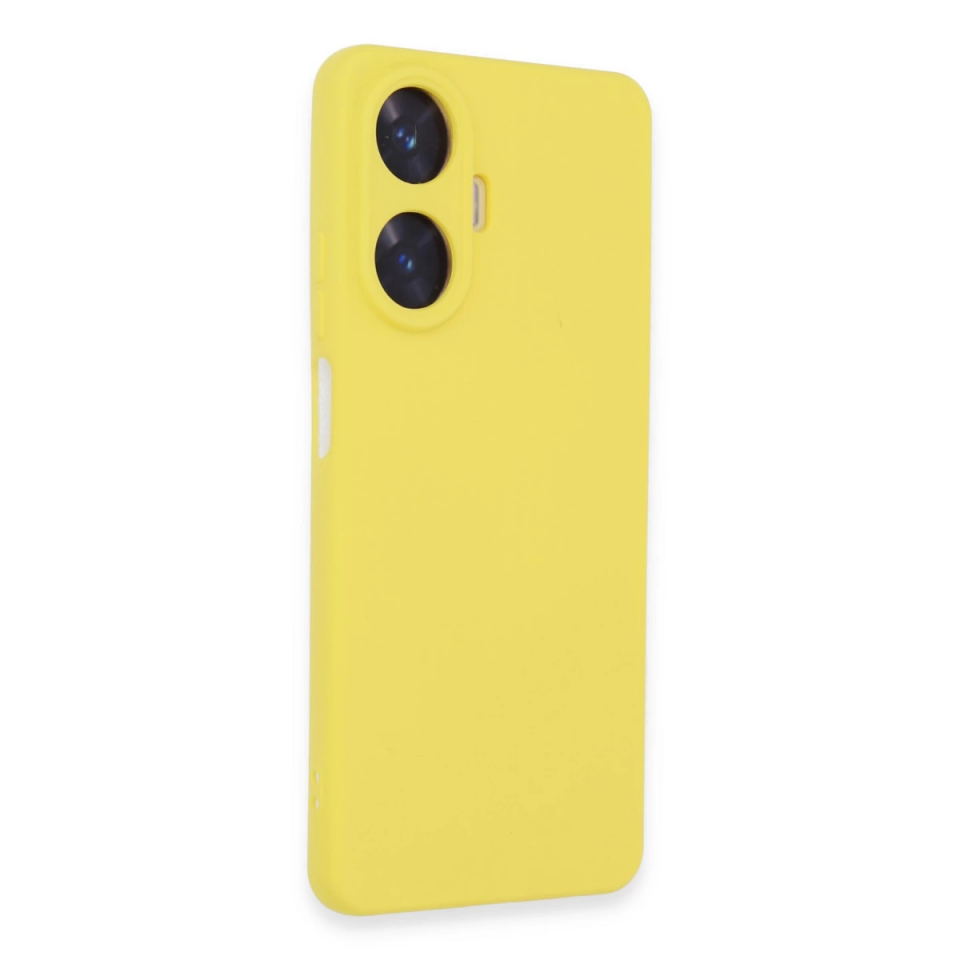 Realme C55 Kılıf Nano İçi Kadife Silikon - Sarı
