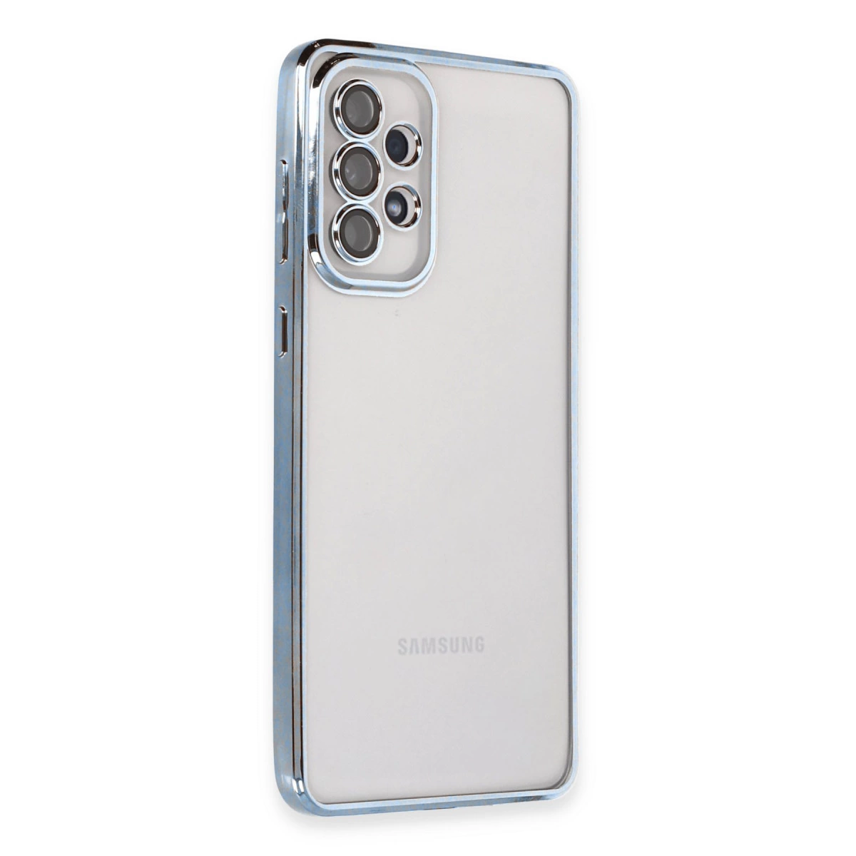 Samsung Galaxy A73 5g Kılıf Razer Lensli Silikon - Açık Mavi