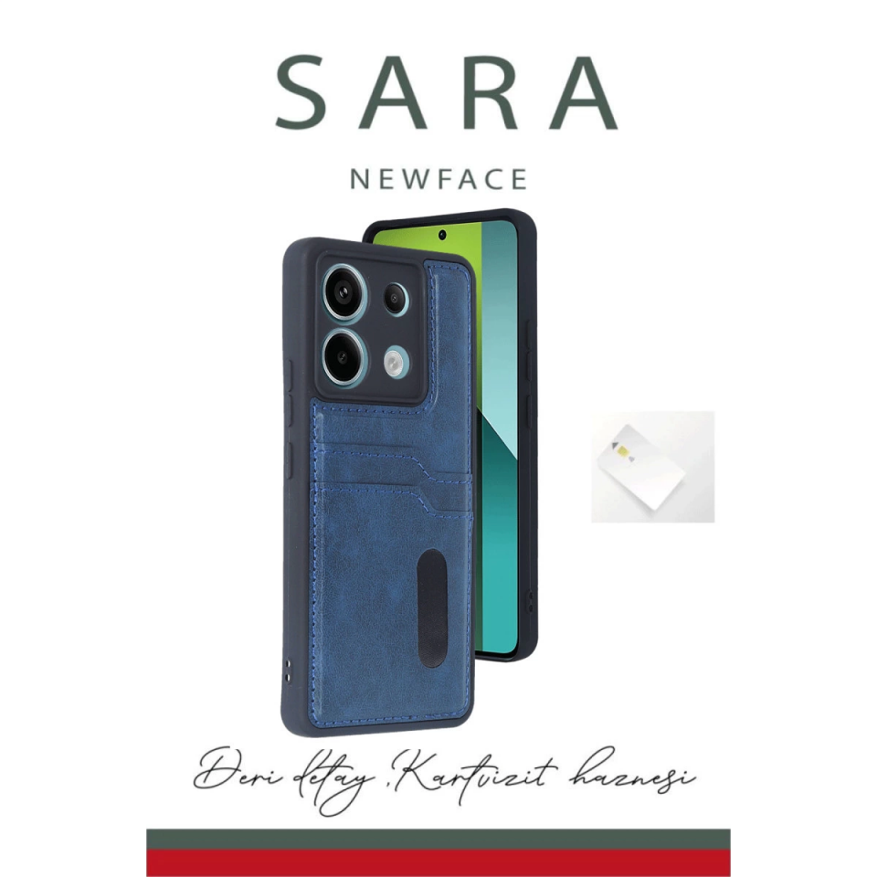 Xiaomi Redmi Note 13 Pro 5g Kılıf Sara Kartvizitli Deri Kılıf - Koyu Yeşil