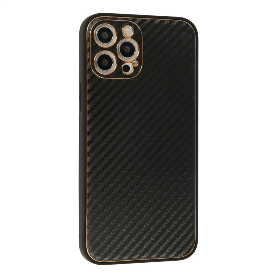 İphone 12 Pro Max Kılıf Coco Karbon Silikon - Siyah
