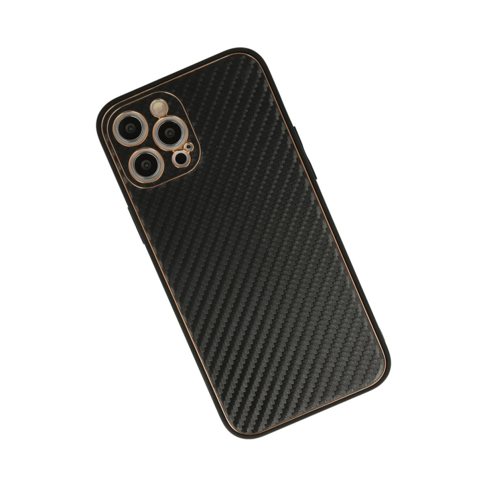 İphone 12 Pro Max Kılıf Coco Karbon Silikon - Siyah