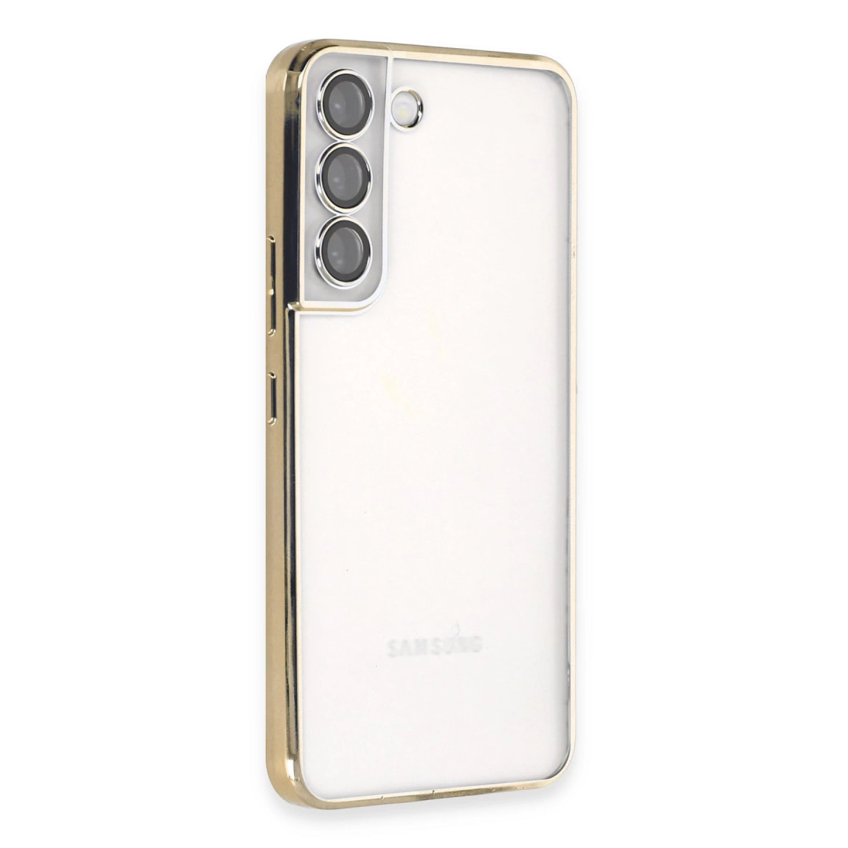 Samsung Galaxy S22 Kılıf Razer Lensli Silikon - Gold