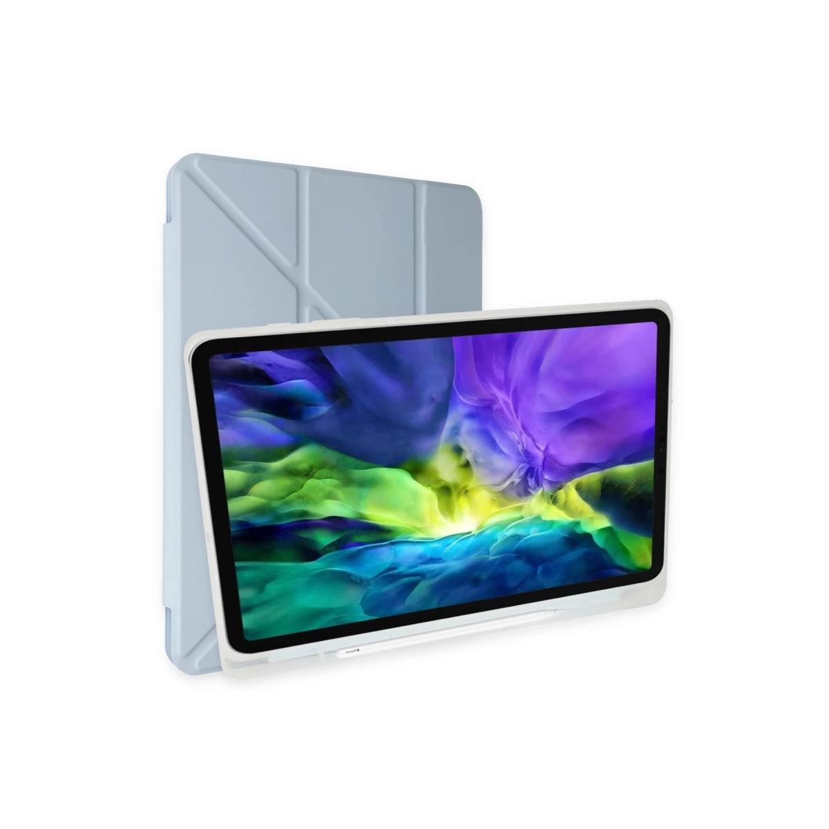 İpad Pro 12.9 (2021) Kılıf Kalemlikli Mars Tablet Kılıfı - Mavi