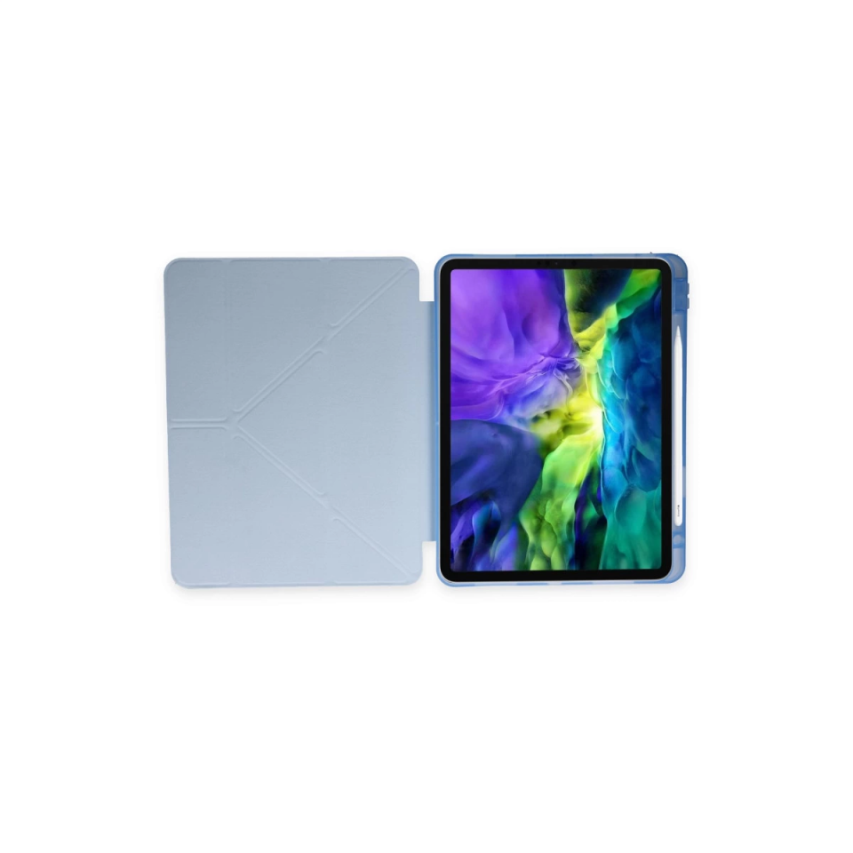 İpad Pro 12.9 (2021) Kılıf Kalemlikli Mars Tablet Kılıfı - Mavi