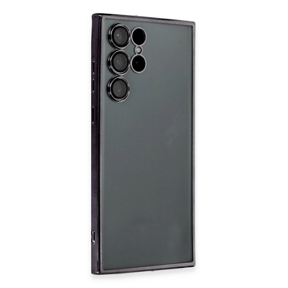 Samsung Galaxy S22 Ultra Kılıf Razer Lensli Silikon - Siyah
