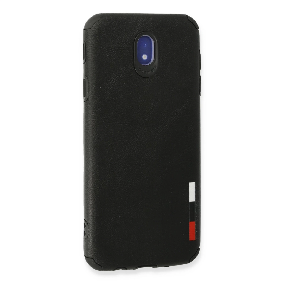 Samsung Galaxy J7 Pro / J730 Kılıf Loop Deri Silikon - Siyah