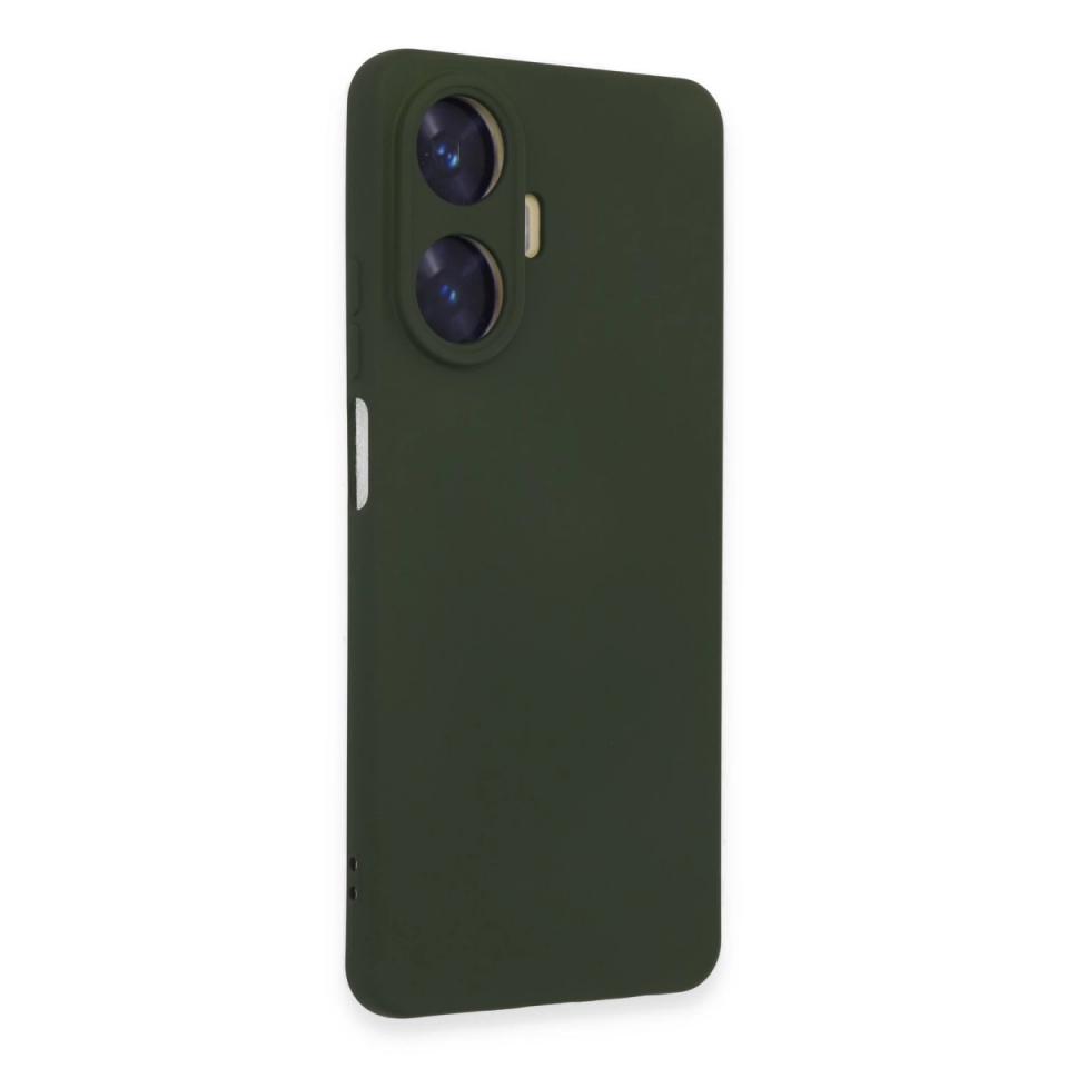 Realme C55 Kılıf Nano İçi Kadife Silikon - Koyu Yeşil