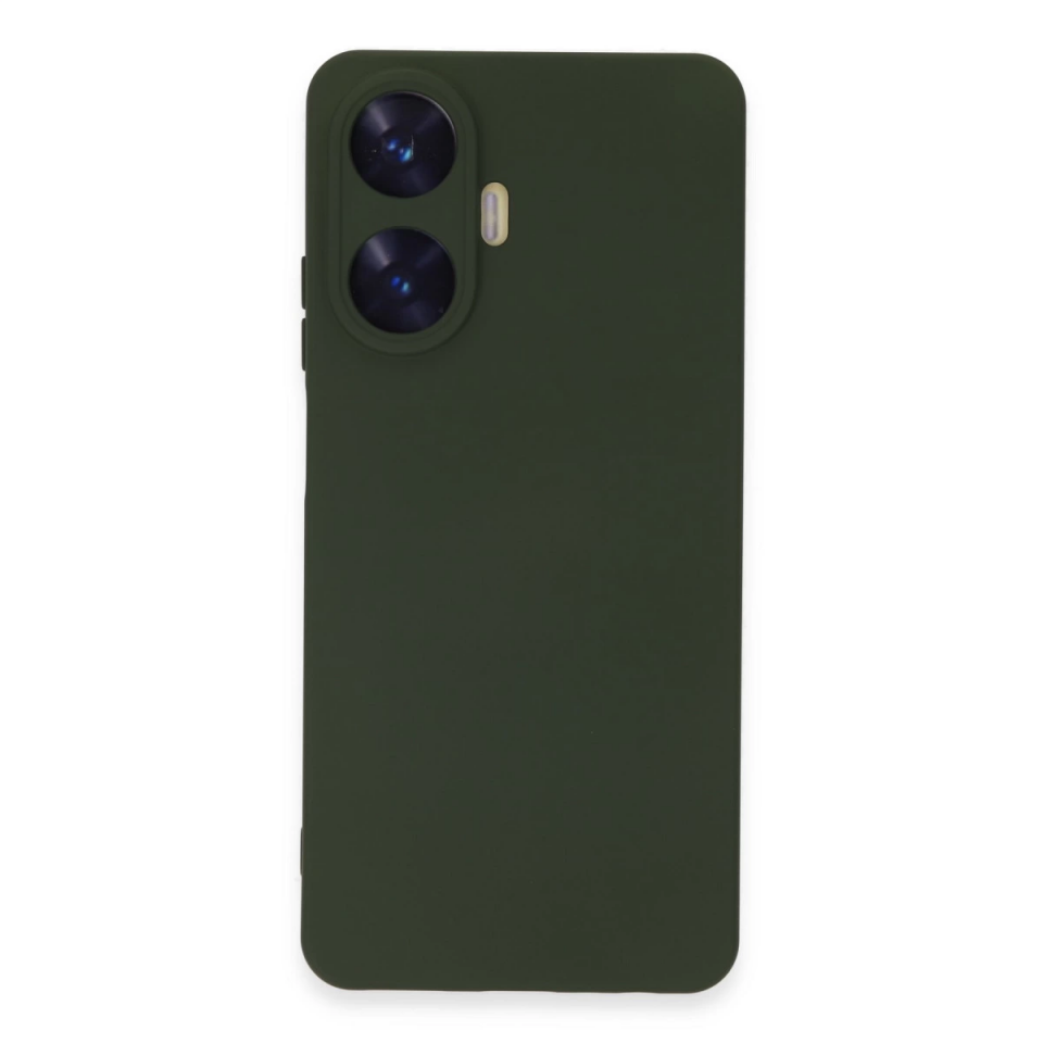 Realme C55 Kılıf Nano İçi Kadife Silikon - Koyu Yeşil