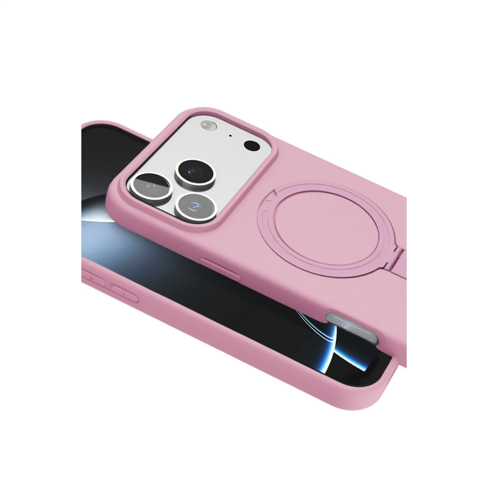 İphone 17 Pro Max Regal Magsafe Standlı Kapak - Açık Pembe