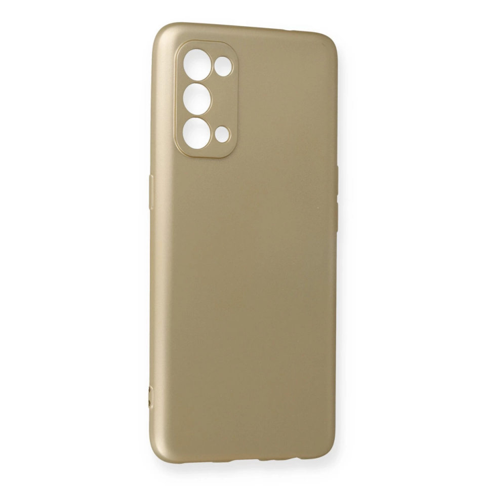 Oppo Reno 5 Kılıf First Silikon - Gold
