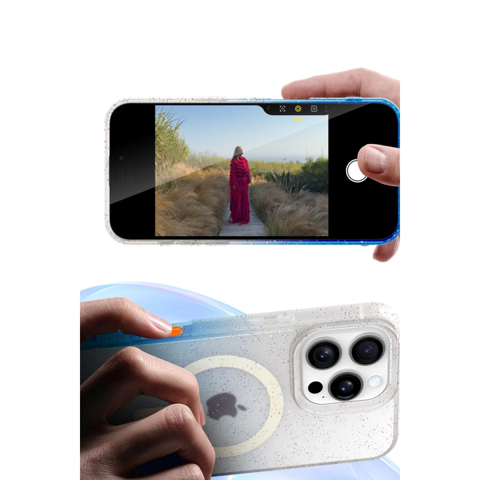 İphone 14 Pro Pummel Shiny Magsafe Kapak - Siyah