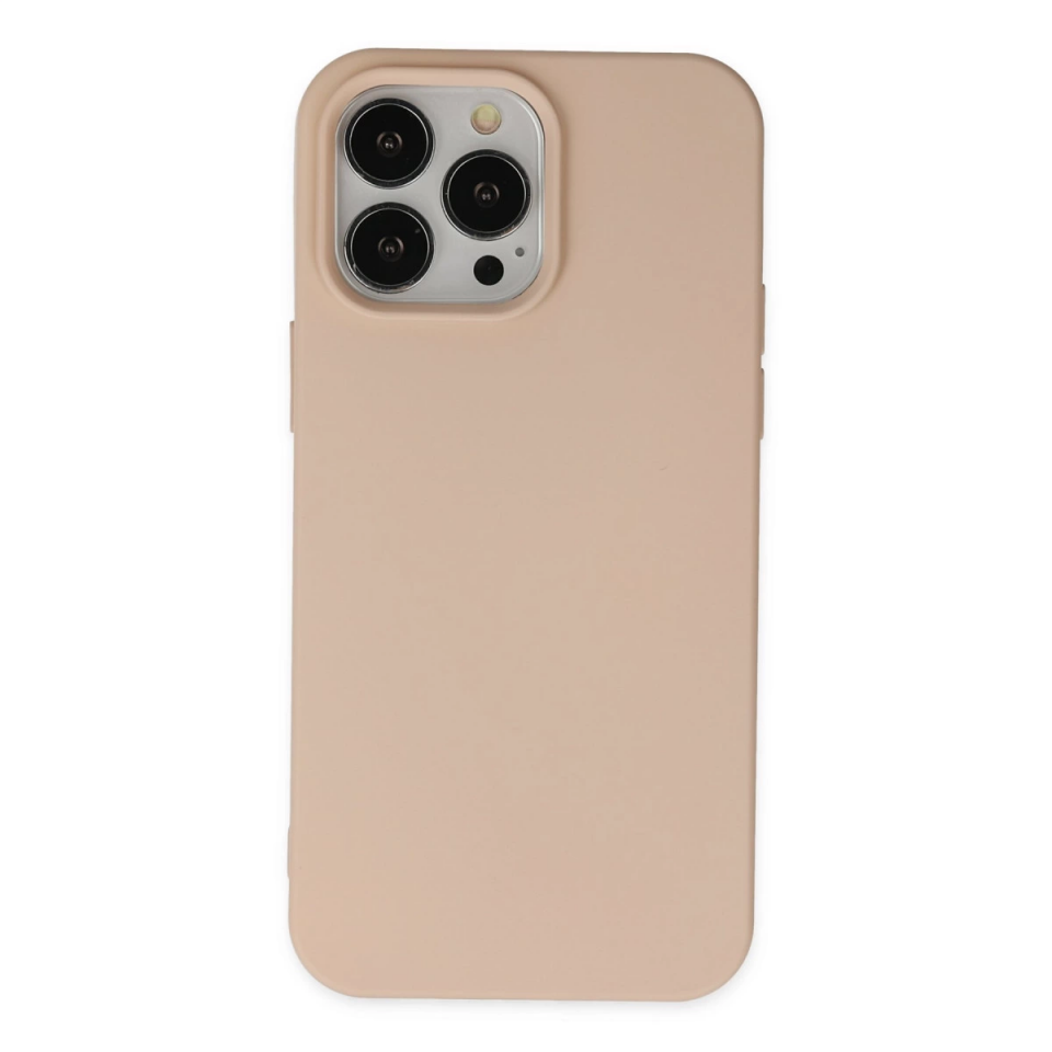 İphone 14 Pro Kılıf Nano İçi Kadife Silikon - Pudra