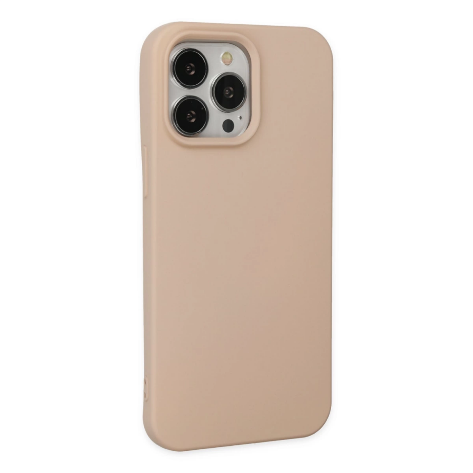 İphone 14 Pro Kılıf Nano İçi Kadife Silikon - Pudra