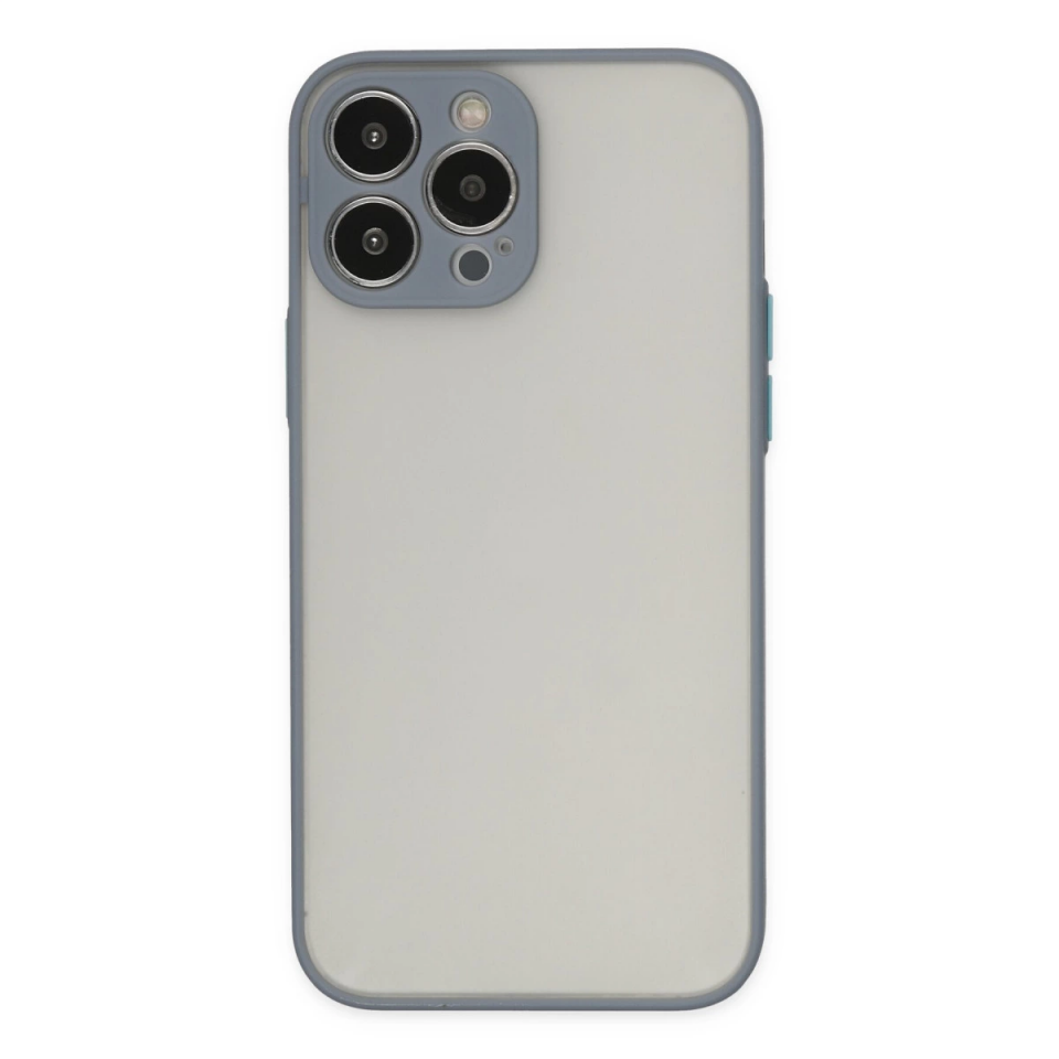 İphone 14 Pro Max Kılıf Montreal Silikon Kapak - Gri