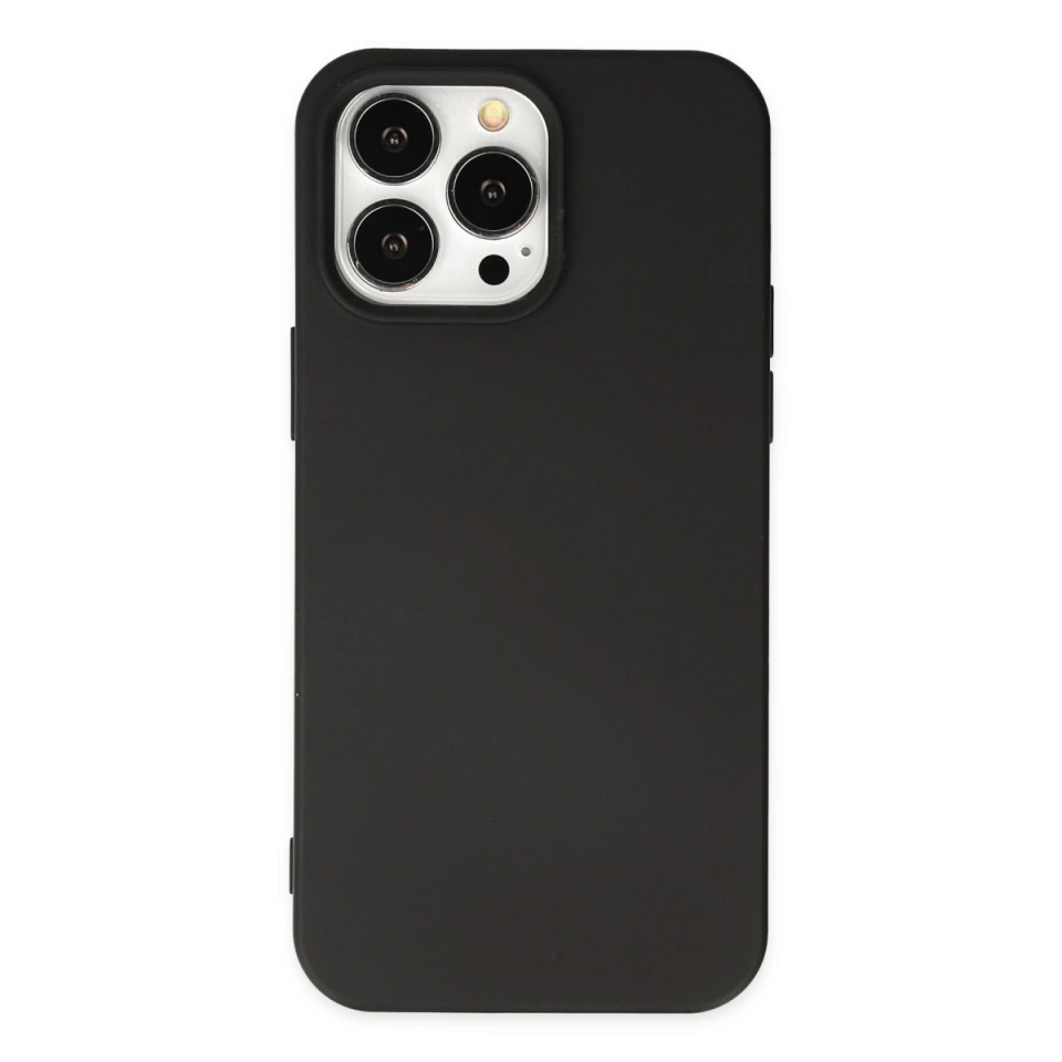 İphone 14 Pro Max Kılıf Nano İçi Kadife Silikon - Siyah