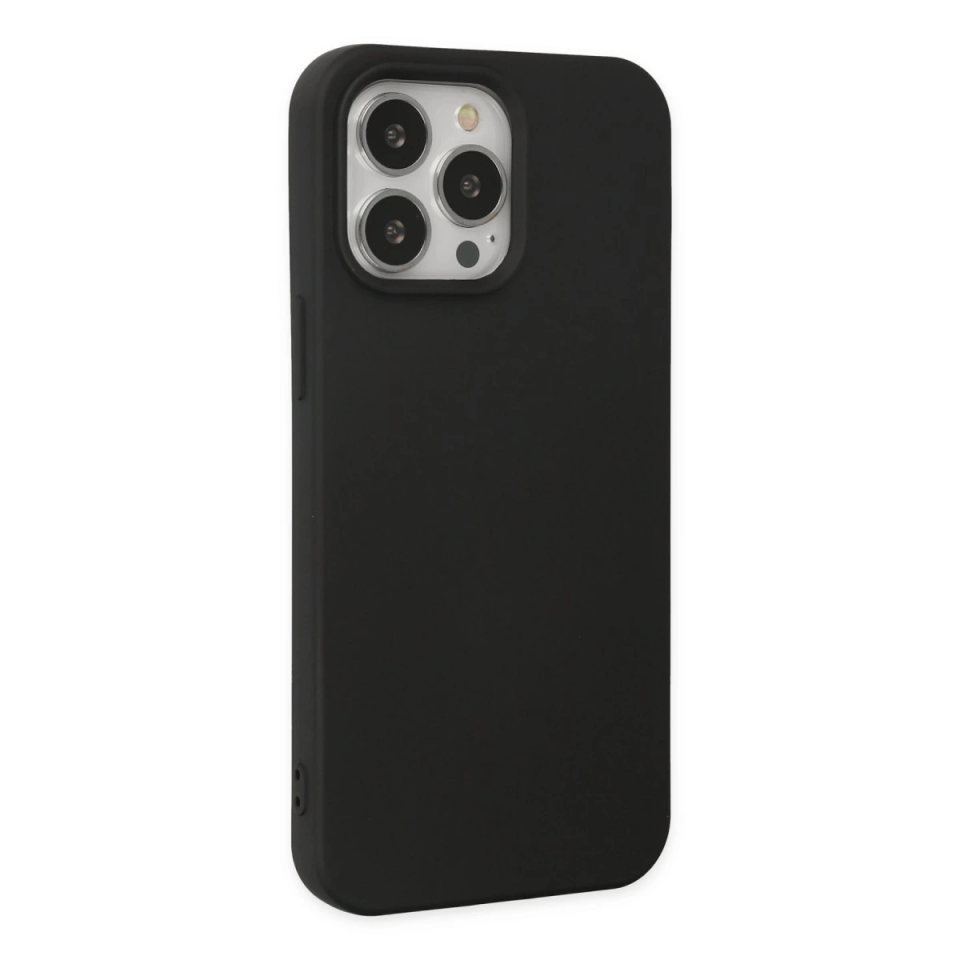 İphone 14 Pro Max Kılıf Nano İçi Kadife Silikon - Siyah