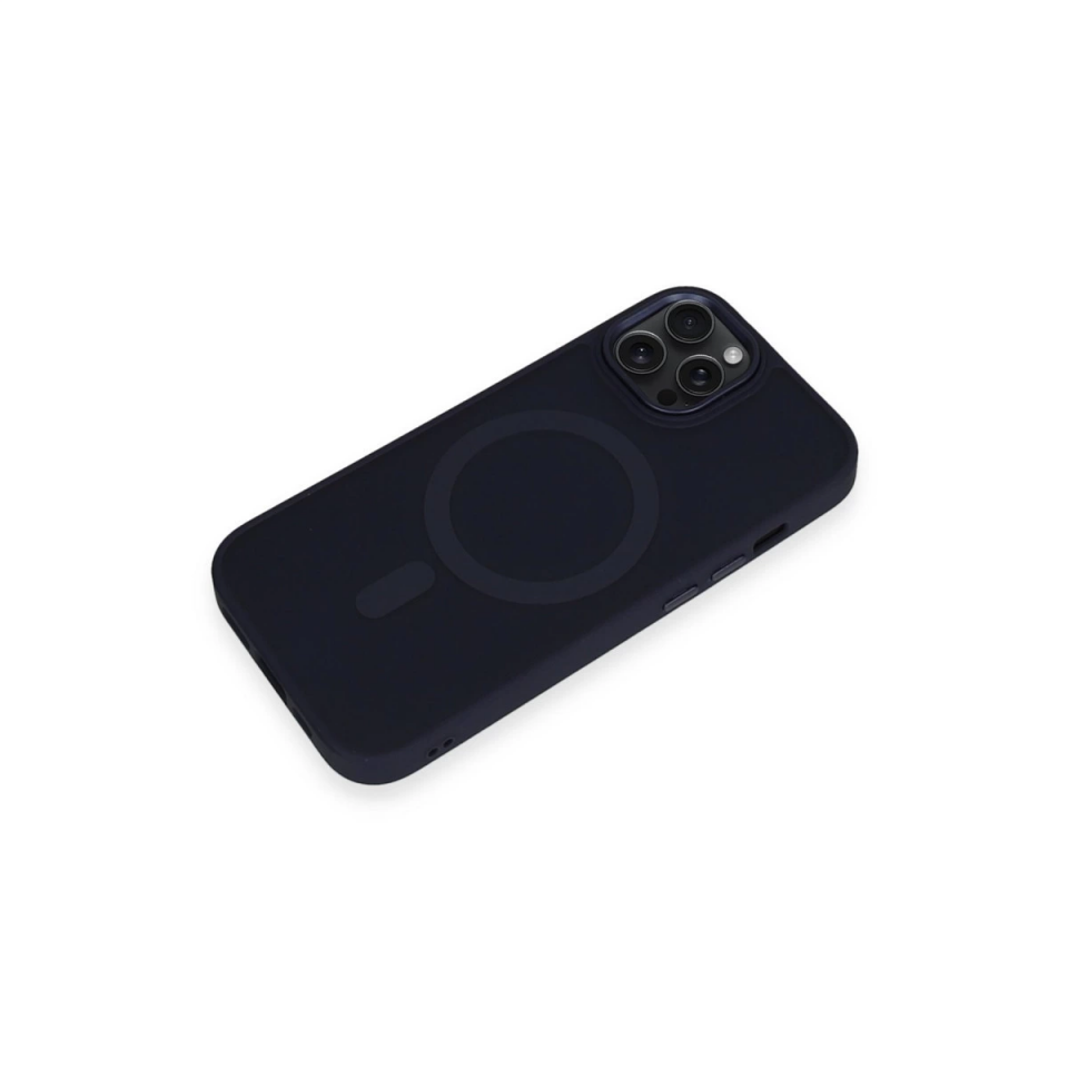 İphone 15 Pro Max Kılıf Oslo Magsafe Kapak - Lacivert